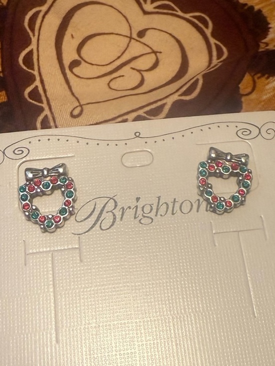 NWT Brighton Christmas Heart Earrings - Picture 1 of 4
